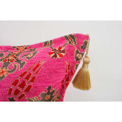 Fabric Pillow,Fabric Pillow 18x18,Mazenda Pink Topkapi Palace Tulip Pattern Turkish Fabric Pillow Cover,Decorative Throw Pillow