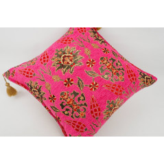 Fabric Pillow,Fabric Pillow 18x18,Mazenda Pink Topkapi Palace Tulip Pattern Turkish Fabric Pillow Cover,Decorative Throw Pillow
