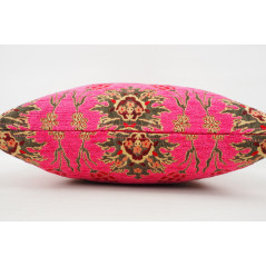 Fabric Pillow,Fabric Pillow 18x18,Mazenda Pink Topkapi Palace Tulip Pattern Turkish Fabric Pillow Cover,Decorative Throw Pillow