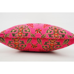 Fabric Pillow,Fabric Pillow 18x18,Mazenda Pink Topkapi Palace Tulip Pattern Turkish Fabric Pillow Cover,Decorative Throw Pillow
