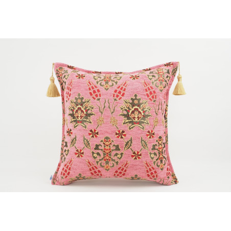 Fabric Pillow,Fabric Pillow 18x18,Pale Pink Topkapi Palace Tulip Pattern Turkish Fabric Pillow,Decorative Pillow,Throw Pillow
