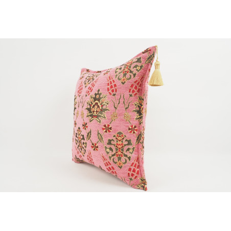 Fabric Pillow,Fabric Pillow 18x18,Pale Pink Topkapi Palace Tulip Pattern Turkish Fabric Pillow,Decorative Pillow,Throw Pillow