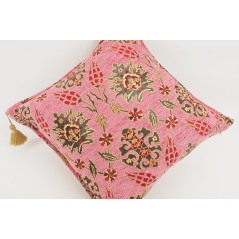 Fabric Pillow,Fabric Pillow 18x18,Pale Pink Topkapi Palace Tulip Pattern Turkish Fabric Pillow,Decorative Pillow,Throw Pillow