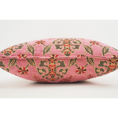 Fabric Pillow,Fabric Pillow 18x18,Pale Pink Topkapi Palace Tulip Pattern Turkish Fabric Pillow,Decorative Pillow,Throw Pillow
