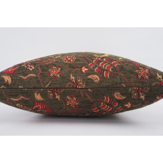 Fabric Pillow,Fabric Pillow 18x18,Moss Green Caucasus Carnation Pattern Turkish Fabric Pillow,Decorative Pillow,Bohemian Pillow