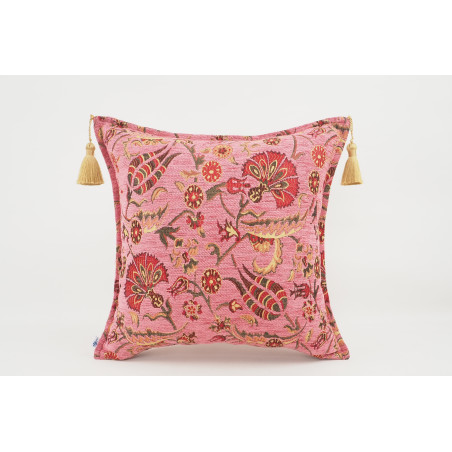 Fabric Pillow, Fabric Pillow 18x18, Pale Pink Caucasus Carnation Pattern Turkish Fabric Pillow,Decorative Pillow,Bohemian Pillow