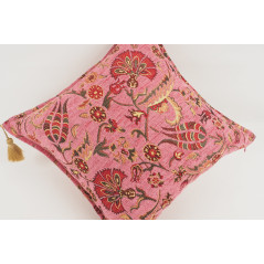 Fabric Pillow, Fabric Pillow 18x18, Pale Pink Caucasus Carnation Pattern Turkish Fabric Pillow,Decorative Pillow,Bohemian Pillow