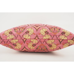 Fabric Pillow, Fabric Pillow 18x18, Pale Pink Carnation Pattern Turkish Fabric Pillow Cover, Decorative Accent and Throw Pillow