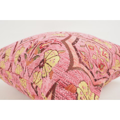 Fabric Pillow, Fabric Pillow 18x18, Pale Pink Carnation Pattern Turkish Fabric Pillow Cover, Decorative Accent and Throw Pillow