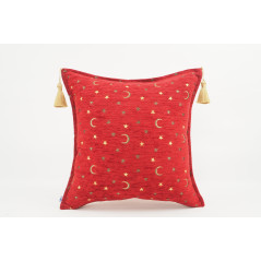 Fabric Pillow, Fabric Pillow 18x18, Red Arabian NIght Pattern Turkish Fabric Pillow Cover, Decorative Accent and Throw Pillow