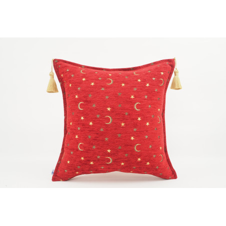 Fabric Pillow, Fabric Pillow 18x18, Red Arabian NIght Pattern Turkish Fabric Pillow Cover, Decorative Accent and Throw Pillow
