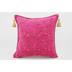 Fabric Pillow,Fabric Pillow 18x18,Mazenda Pink Arabian NIght Pattern Turkish Fabric Pillow Cover,Decorative and Throw Pillow
