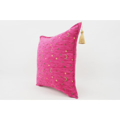 Fabric Pillow,Fabric Pillow 18x18,Mazenda Pink Arabian NIght Pattern Turkish Fabric Pillow Cover,Decorative and Throw Pillow