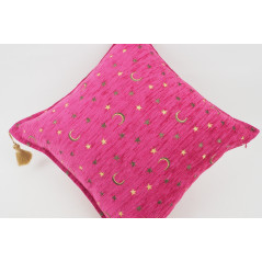 Fabric Pillow,Fabric Pillow 18x18,Mazenda Pink Arabian NIght Pattern Turkish Fabric Pillow Cover,Decorative and Throw Pillow