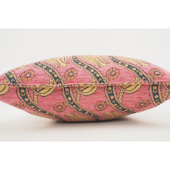 Fabric Pillow, Fabric Pillow 18x18, Pale Pink Water Line Tulip Pattern Turkish Fabric Pillow, Decorative and Throw Pillow