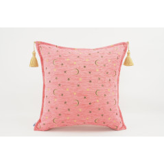 Fabric Pillow, Fabric Pillow 18x18, Pale Pink Arabian NIght Pattern Turkish Fabric Pillow Cover, Decorative Accent and Throw Pil