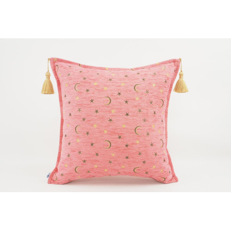 Fabric Pillow, Fabric Pillow 18x18, Pale Pink Arabian NIght Pattern Turkish Fabric Pillow Cover, Decorative Accent and Throw Pil