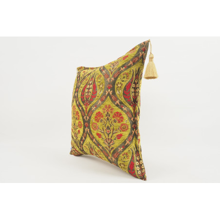 Fabric Pillow,Fabric Pillow 18x18,Pistachio Green Morocco Pattern Tulip Turkish Fabric Pillow,Decorative Accent and Throw Pillow