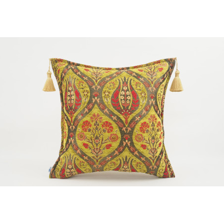 Fabric Pillow,Fabric Pillow 18x18,Pistachio Green Morocco Pattern Tulip Turkish Fabric Pillow,Decorative Accent and Throw Pillow