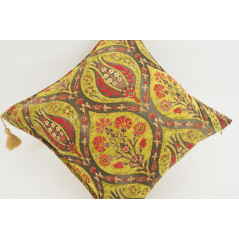 Fabric Pillow,Fabric Pillow 18x18,Pistachio Green Morocco Pattern Tulip Turkish Fabric Pillow,Decorative Accent and Throw Pillow