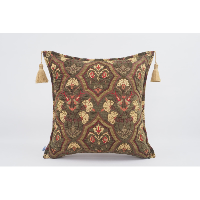 Fabric Pillow, Fabric Pillow 18x18, Moss Green Carnation Pattern Turkish Fabric Pillow Cover, Decorative Accent and Throw Pillow Fabric Pillow, Fabric Pillow 18x18, Moss Green Carnation Pattern Turkish Fabric Pillow Cover, Decorative Accent and Throw Pillow