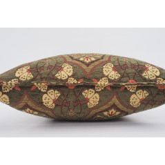 Fabric Pillow, Fabric Pillow 18x18, Moss Green Carnation Pattern Turkish Fabric Pillow Cover, Decorative Accent and Throw Pillow