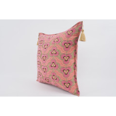 Fabric Pillow, Fabric Pillow 18x18, Pale Pink Tiger Eyes Pattern Turkish Fabric Pillow Cover, Decorative Accent and Throw Pillow