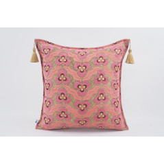 Fabric Pillow, Fabric Pillow 18x18, Pale Pink Tiger Eyes Pattern Turkish Fabric Pillow Cover, Decorative Accent and Throw Pillow