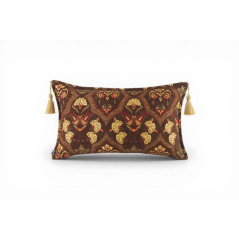 Fabric Pillow, Fabric Pillow 12x20, Brown Carnation Pattern Turkish Fabric Pillow,Decorative Throw Pillow,Bohemian Pillow