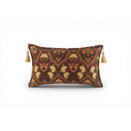 Fabric Pillow, Fabric Pillow 12x20, Brown Carnation Pattern Turkish Fabric Pillow,Decorative Throw Pillow,Bohemian Pillow