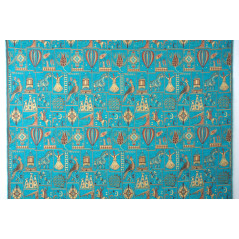 Turkish Upholstery Fabric by the Yard and Meter | Turquoise Blue Dream  Pattern Jacquard Fabric for Sofa Chair,Curtains Fabric