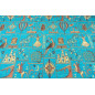 Turkish Upholstery Fabric by the Yard and Meter | Turquoise Blue Dream  Pattern Jacquard Fabric for Sofa Chair,Curtains Fabric