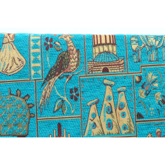 Turkish Upholstery Fabric by the Yard and Meter | Turquoise Blue Dream  Pattern Jacquard Fabric for Sofa Chair,Curtains Fabric
