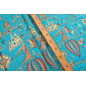 Turkish Upholstery Fabric by the Yard and Meter | Turquoise Blue Dream  Pattern Jacquard Fabric for Sofa Chair,Curtains Fabric