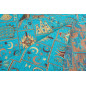 Turkish Upholstery Fabric by the Yard and Meter | Turquoise Blue Dream  Pattern Jacquard Fabric for Sofa Chair,Curtains Fabric