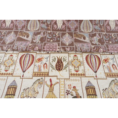 Turkish Upholstery Fabric by the Yard and Meter | Beige Dream Pattern Jacquard Fabric for Sofa Chair,Couch Cover and Curtains