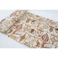 Turkish Upholstery Fabric by the Yard and Meter | Beige Dream Pattern Jacquard Fabric for Sofa Chair,Couch Cover and Curtains