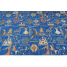 Turkish Upholstery Fabric by the Yard and Meter|Royal Blue Dream Pattern Jacquard Fabric for Sofa Chair,Couch Cover and Curtains