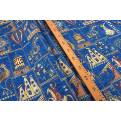 Turkish Upholstery Fabric by the Yard and Meter|Royal Blue Dream Pattern Jacquard Fabric for Sofa Chair,Couch Cover and Curtains