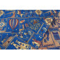 Turkish Upholstery Fabric by the Yard and Meter|Royal Blue Dream Pattern Jacquard Fabric for Sofa Chair,Couch Cover and Curtains