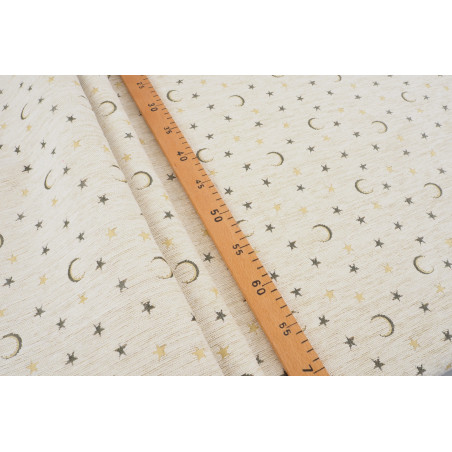 Turkish Upholstery Fabric by the Yard and Meter | Beige Arabian Night Pattern Jacquard Fabric for Sofa Chair,Curtains Fabric
