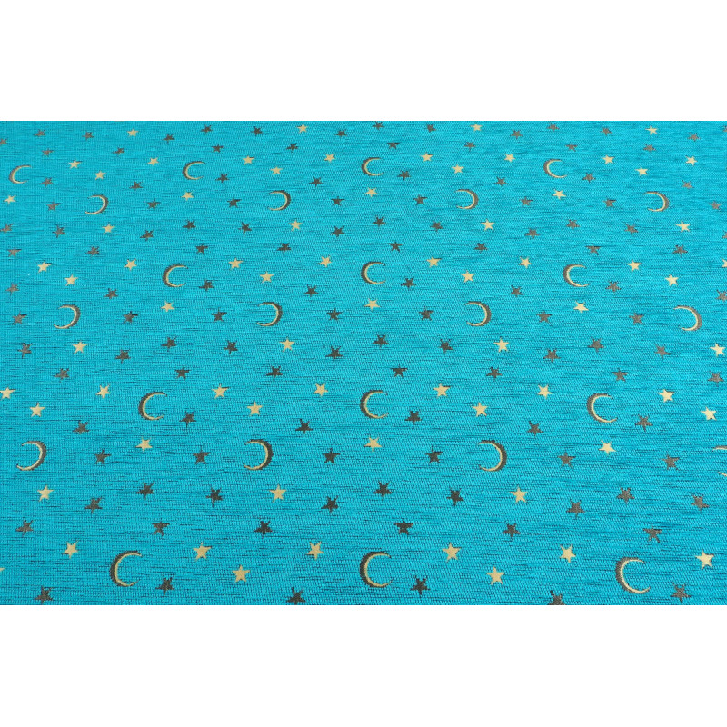 Turkish Upholstery Fabric by the Yard and Meter | Turquoise Blue Arabian Night Pattern Jacquard Fabric for Sofa Chair,Curtains Turkish Upholstery Fabric by the Yard and Meter | Turquoise Blue Arabian Night Pattern Jacquard Fabric for Sofa Chair,Curtains