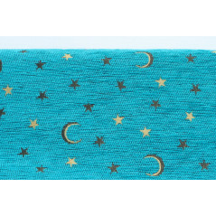 Turkish Upholstery Fabric by the Yard and Meter | Turquoise Blue Arabian Night Pattern Jacquard Fabric for Sofa Chair,Curtains