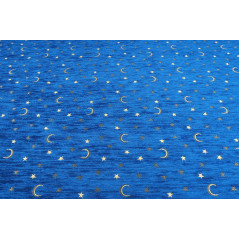 Turkish Upholstery Fabric,Turkish Fabric By the Meter, By the Yard, Navy Blue Arabian Night Pattern Jacquard  Upholstery Fabric