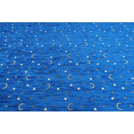 Turkish Upholstery Fabric,Turkish Fabric By the Meter, By the Yard, Navy Blue Arabian Night Pattern Jacquard  Upholstery Fabric