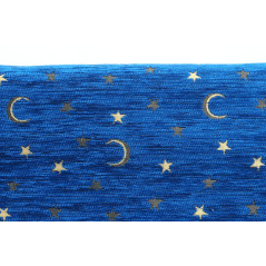 Turkish Upholstery Fabric by the Yard and Meter | Royal Blue Arabian Night Pattern Jacquard Fabric for Sofa Chair,Curtains Fabic