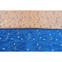 Turkish Upholstery Fabric by the Yard and Meter | Royal Blue Arabian Night Pattern Jacquard Fabric for Sofa Chair,Curtains Fabic