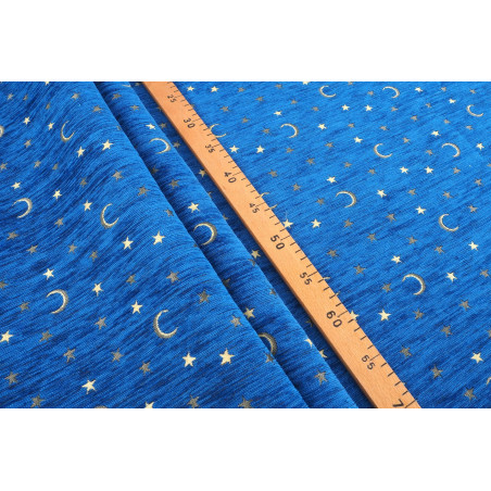 Upholstery Fabric,Turkish Fabric By the Meter, By the Yard, Navy Blue Arabian Night Pattern Jacquard  Upholstery Fabric