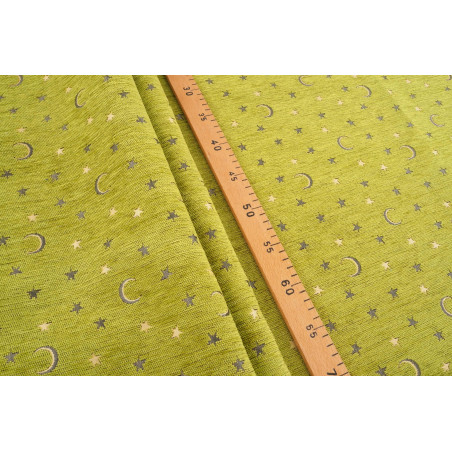 Turkish Upholstery Fabric by the Yard and Meter | Pistachio Green Arabian Night Pattern Jacquard Fabric for Sofa Chair,Curtains