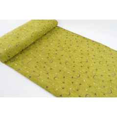 Turkish Upholstery Fabric by the Yard and Meter | Pistachio Green Arabian Night Pattern Jacquard Fabric for Sofa Chair,Curtains